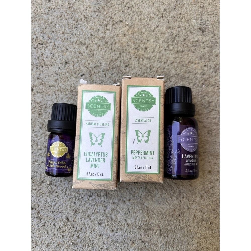 Scentsy Oils x4 Open Lavender Peppermint Eucalyptus Lavender Mint Cedarwood